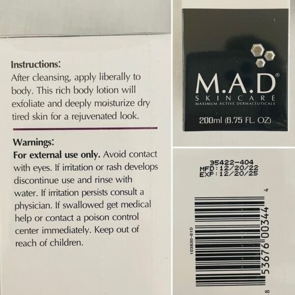 MAD Youth Transformation Glycolic Body Lotion 7% with Shea and Coconut Butters - Picture 4 of 5